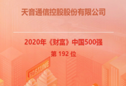 连续多年蝉联榜单，天音控股再登2020《财富》中国500强