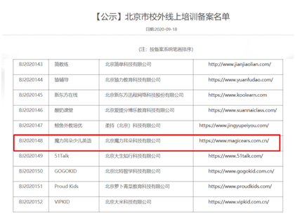 魔力耳朵少儿英语正式通过北京市校外线上培训备案