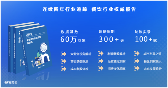 客如云将发《2022中国餐饮经营参数蓝皮书》掌握餐饮经营秘籍！