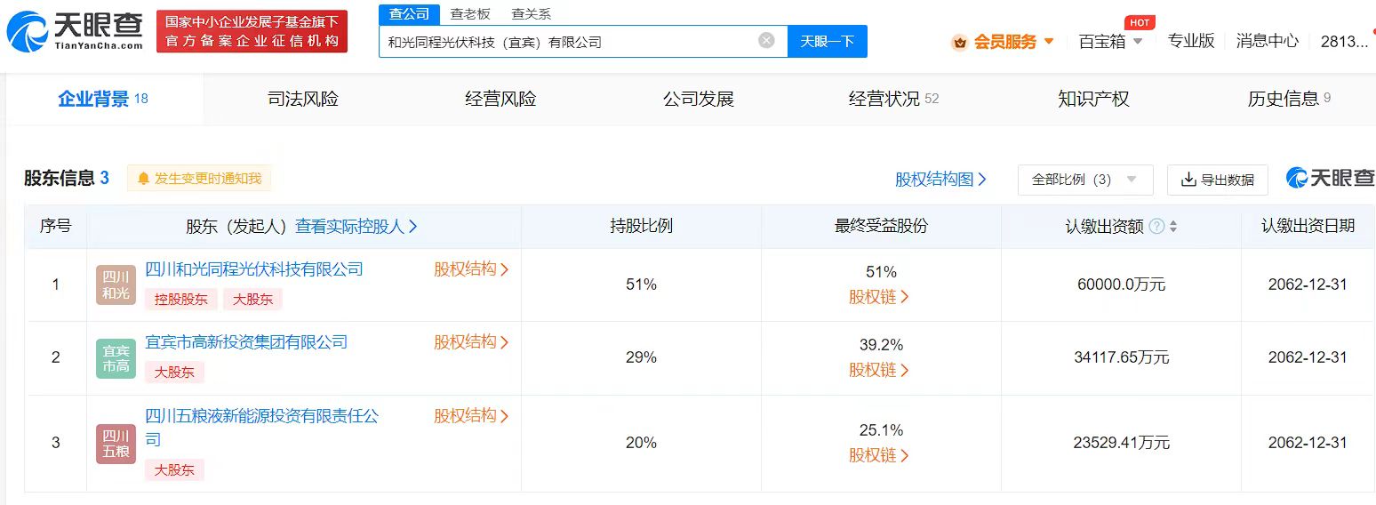 五粮液新能源公司再入股光伏企业