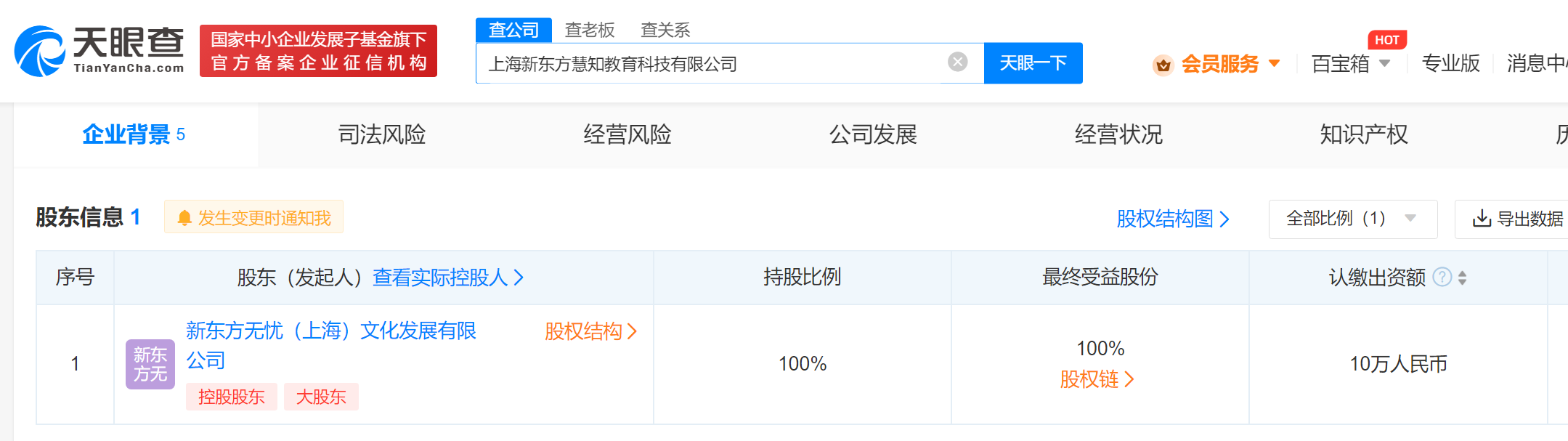 新东方在上海成立慧知教育科技公司