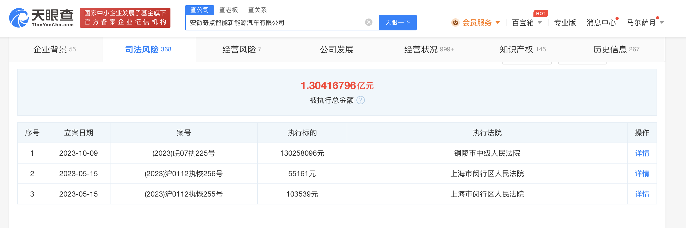 奇点汽车被强制执行1.3亿