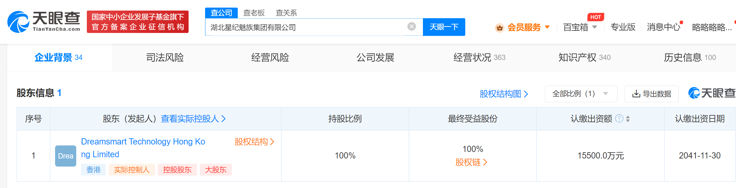 星纪魅族集团增资至1.55亿美元