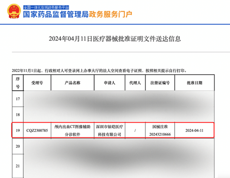 医未AI卒中获批NMPA三类证丨中国唯一在AD及卒中领域均获三类证的企业