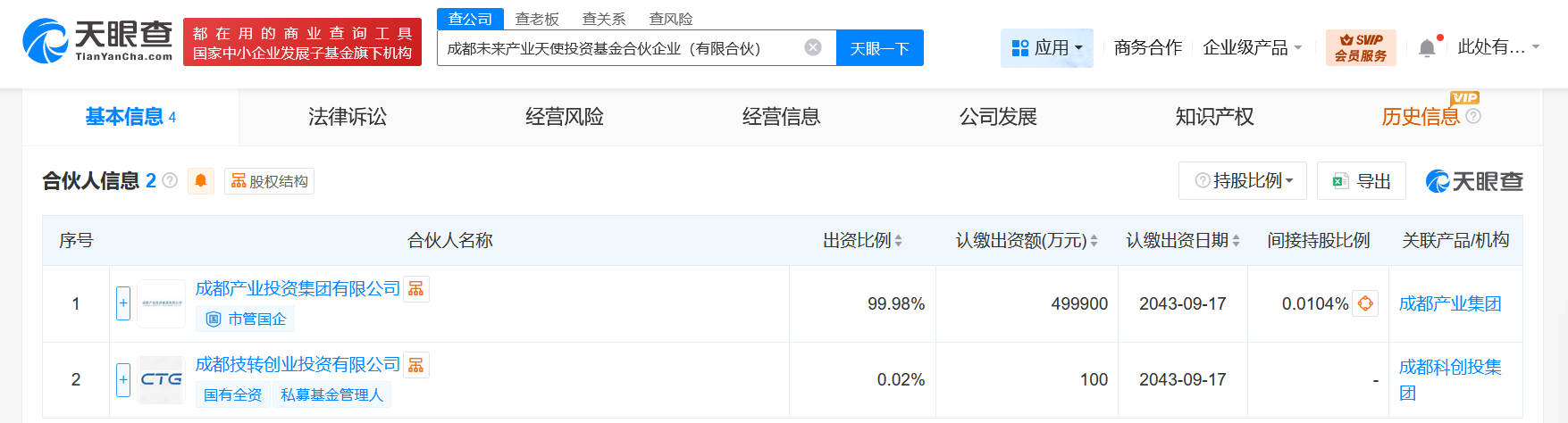 成都未来产业天使投资基金登记成立