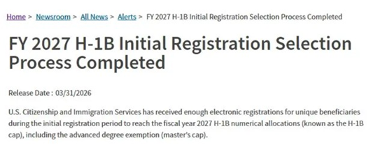 外联出国 | 2026 H-1B 抽签落定：中签率创新高，但真正的变化才刚开始