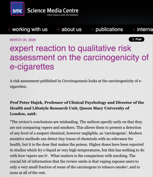 专家驳斥电子烟致癌论调：相关研究结论存在严重误导