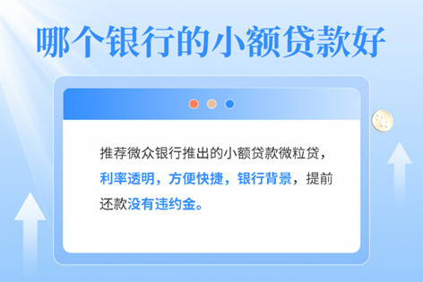 哪个银行的小额贷款好？这款灵活好用的银行小额贷款千万别错过！